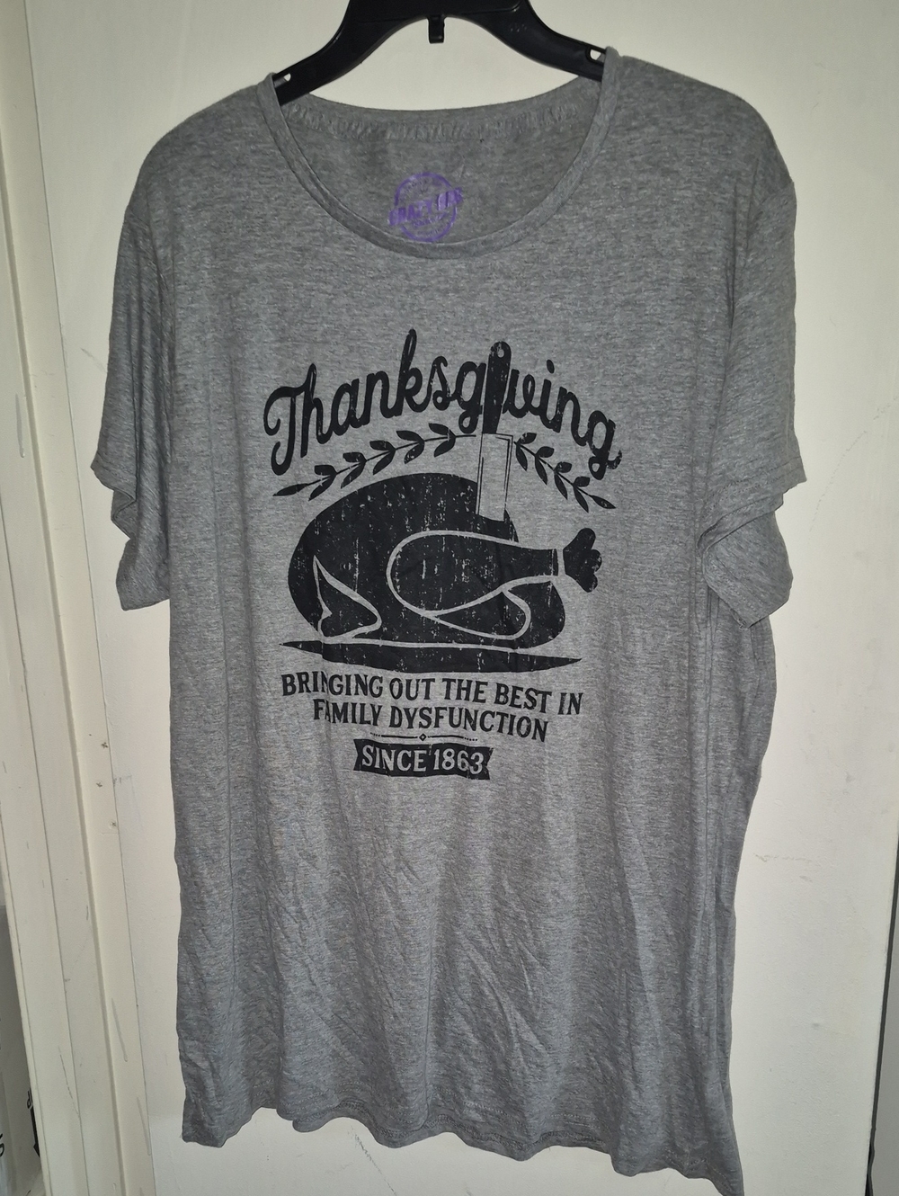 Men's Grey Thanksgiving Graphic Tee - Brand Unspecified